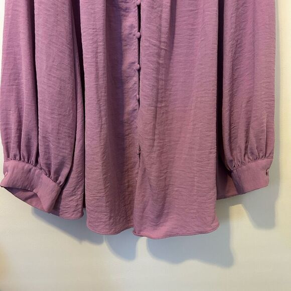 Nine West women’s top 3X button front balloon sleeve tunic boho peasant fairy pu - Picture 3 of 11